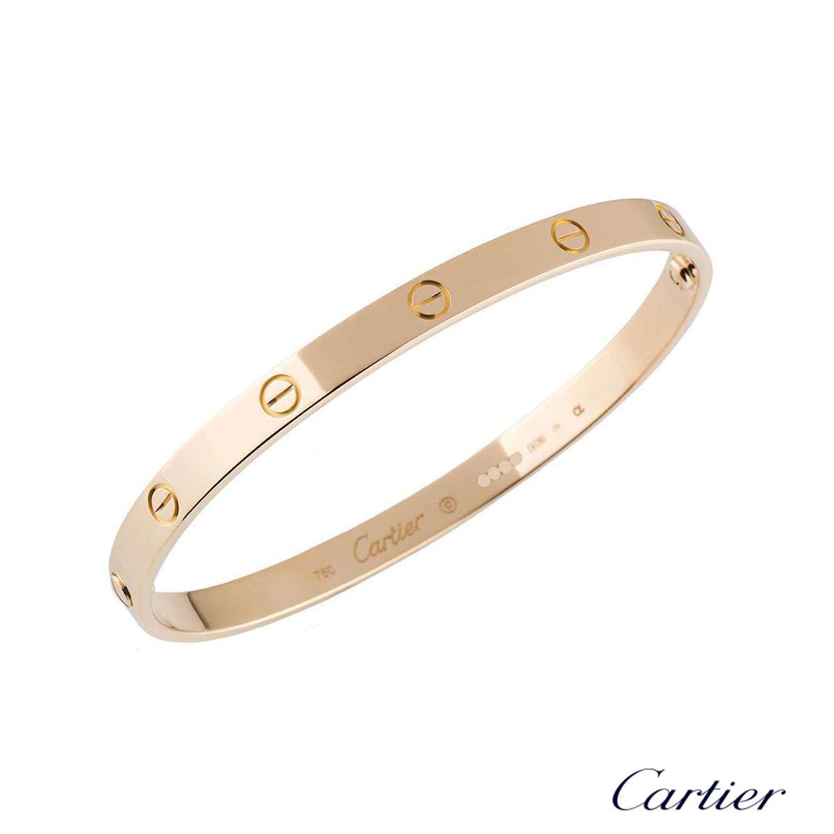 Cartier Rose Gold Plain Love Bracelet Size 18 B6035618 | Rich Diamonds